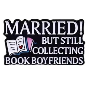 Book Lover Enamel Pin - Black and White Reading Theme
